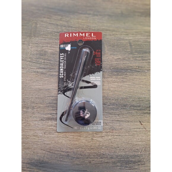 RIMMEL LONDON SCANDALEYES GEL EYELINER 24HR 001 BLACK waterproof .085oz New - Picture 1 of 2